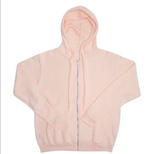 Soft Serve Clothing Cloud Cotton zippered hoodie in Blush Pink in a size 2xl